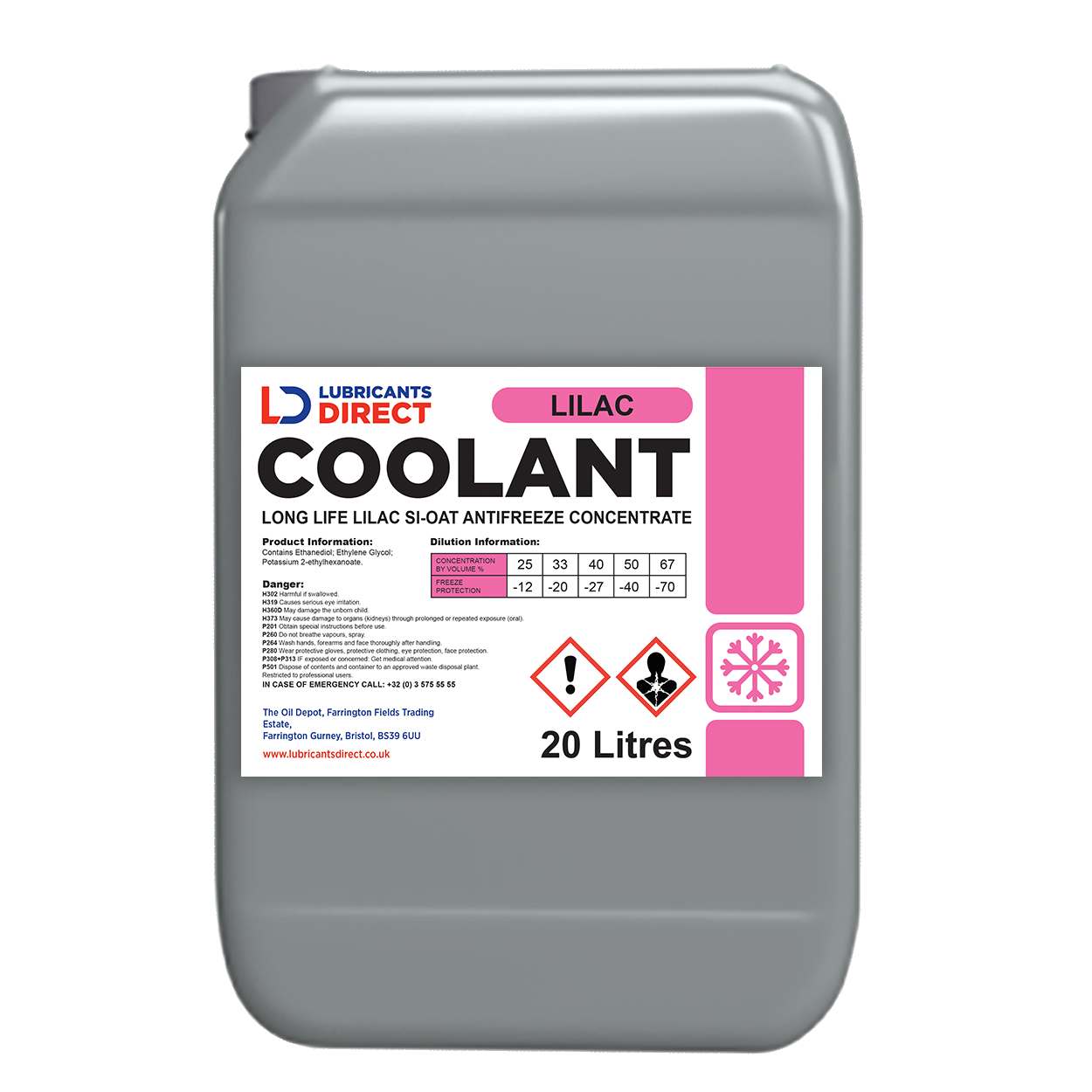 Pink/Lilac Coolant, Long-Life Silicated OAT, Concentrate